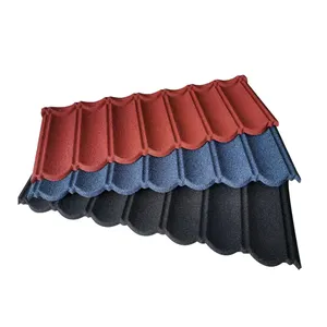 Adequate Supply 2.8kg Per Piece Colored Roofing Tiles Latest Design Stone Coated Metal Roof Tile