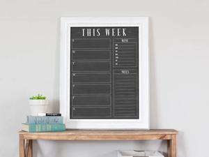 Calendrier hebdomadaire Tableau hebdomadaire Planificateur effaçable à sec Tableau noir Planificateur hebdomadaire encadré - Product Image 2