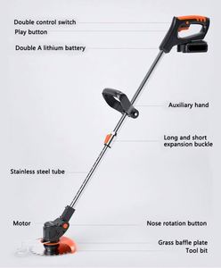 Tondeuse à gazon sans fil électrique à batterie, débroussailleuse à dos, outil de jardin portable et léger, tondeuses à gazon à batterie - Product Image 5