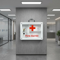 Boîte à médicaments en aluminium personnalisée par l'usine, avec porte transparente et fermeture à clé, portable pour le bureau et les voyages