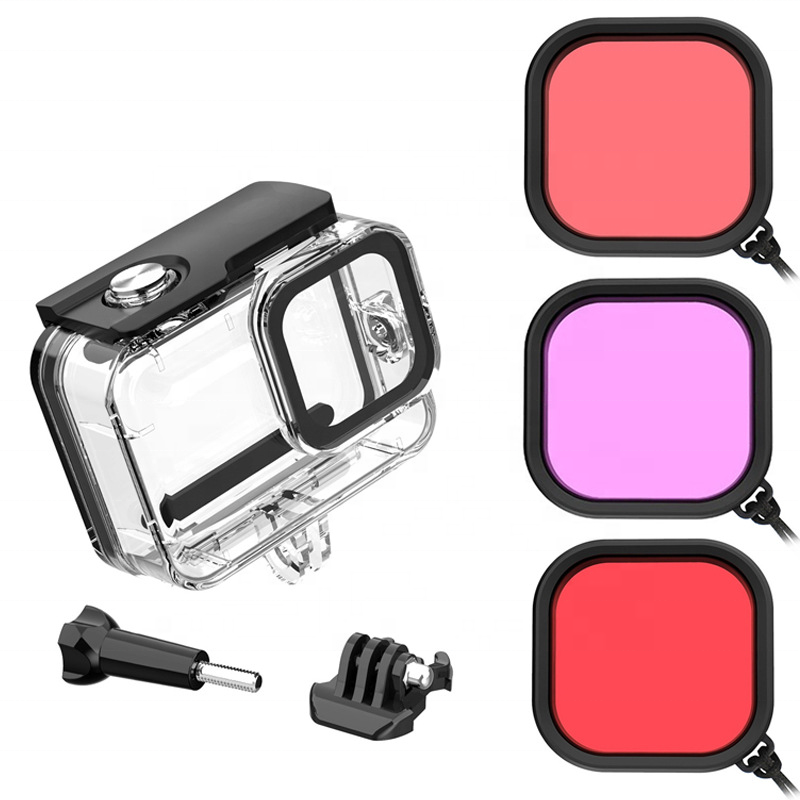 HONGDAK Red/Pink/Purple Diving Underwater Action Camera Filter Kit Nd Camera Lens Filter for GoPro Hero 10/9/8/7/6/5/4 Black