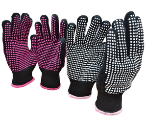 Bonitos guantes antideslizantes calibre 10 colores PVC punteado negro algodón tejido guantes de trabajo guantes de mano para jardín - Product Image 4