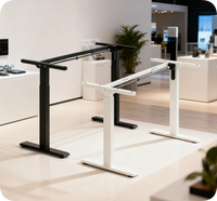 Table élévatrice personnalisée durable convertible électrique portable rectangulaire réglable à double colonne bureau cadre métallique assis-debout simple