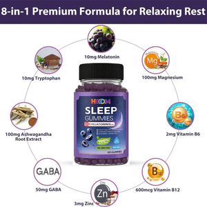 OEM Gommes naturelles à la mélatonine Aide au sommeil sans accoutumance pour favoriser un sommeil réparateur Supplément vitaminique - Product Image 3