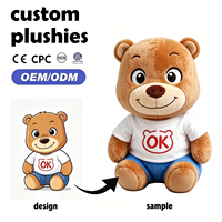 Ours en peluche personnalisé à habiller, OEM ODM, avec logo imprimé, pour cadeau promotionnel d'entreprise ou mascotte