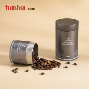 Tianhui <strong>Simple</strong> Small Metal Cans Round Airtight Coffee Beans Tin Cans Spice Powder Canister Food Grade - Product Image 2