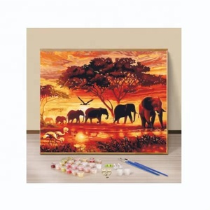 Pintura por Números al por Mayor, Pintura Acrílica de Alta Calidad sobre Lienzo, Pintura por Números de Animales / Paisajes al Atardecer - Product Image 1
