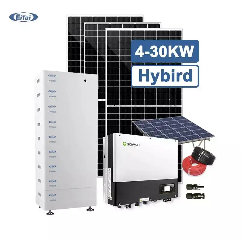 EITAI 10000W sistema di energia solare ibrido pacchetto completo 5Kw sistema di energia solare fotovoltaico 10Kw Kit di energia solare domestica Set completo