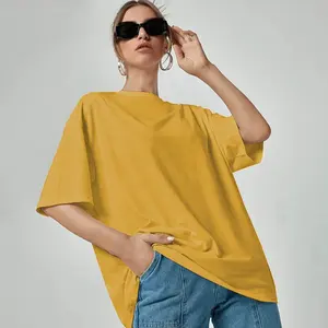 Oti Textile OEM/ODM Custom Clothing Factory Oversized Baggy Fit Women's T-shirt Premium 100% Cotton Women Oversized Tshirts