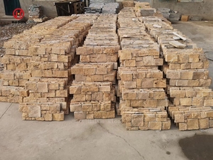 सीमेंट के साथ पीले स्लेट रॉक प्राकृतिक दीवार पत्थर पैनल - Product Image 4