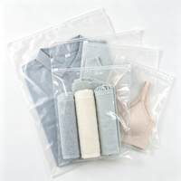 Sacs d'emballage pour chaussettes en CPE recyclables, auto-scellants, avec logo imprimé, MOQ 500, sacs en plastique transparent à fermeture éclair, sacs en polyéthylène givré à fermeture éclair