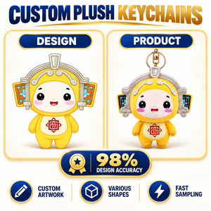Llaveros de Peluche Personalizados OEM ODM a partir de Diseños, Fabricante de Juguetes de Peluche con Personajes de Dibujos Animados - Product Image 1