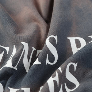 T-shirt décontracté surdimensionné vintage respirant à slogan <span class=keywords><strong>de</strong></span> deuxième génération, dégradé lavé, polyvalent, mélancholique - Product Image 3