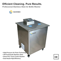 Laveuse semi-automatique industrielle BANMO en acier inoxydable pour bouteilles et bocaux en verre, machine de nettoyage à air comprimé pour l'emballage