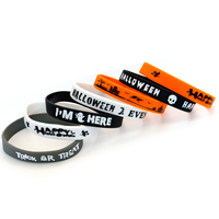 Pulsera de silicona para Halloween Logotipo personalizado profesional ecológico Haga su propio logotipo Pulsera Pulseras de silicona para eventos