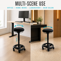 Tabouret roulant ergonomique à levage pneumatique, siège pivotant à 360 degrés pour la maison, le bureau et l'atelier
