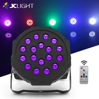 Mini projecteur PAR plat à 18 LED, télécommande DMX 512, activé par le son, RGB 3-en-1, IP33, éclairage de scène