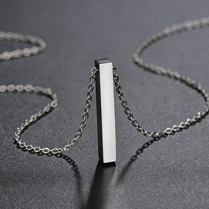 Bracelet Bracelet en acier inoxydable, Long barre verticale, Inspiration inspirante, <span class=keywords><strong>Mantra</strong></span> gravé, collier de déclaration - Product Image 3