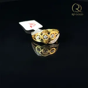 Elegant <b>gold</b> <b>ring</b> with sparkling stones modern stylish design perfect for daily wear gifting and special occasions for women - Product Image 1