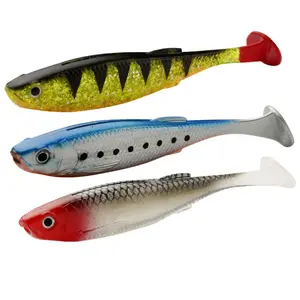 JOHNCOO 100mm 11.5g 3pcs Soft Bait Fishing Lures Japan Shad Artificial Bait Jig Head Fly Fishing Rubber Fishing