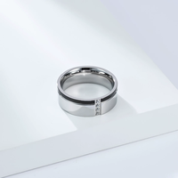 Bague de mode haut de gamme en acier inoxydable noir et or, bijoux en zircon pour homme, bague de mariage, bague de fiançailles en acier inoxydable
