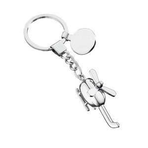 Llavero de helicóptero de aleación con colgante de cuero, llaveros de metal modernos y bonitos para llaves, estilo mosquetón con logotipo personalizado grabado con láser - Product Image 1