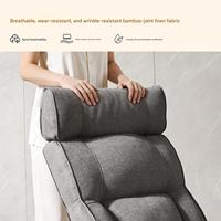 Sofá Curvo de Tela Kino para Sala de Estar o Dormitorio, Sofá Ergonómico Extensible con Soporte para Espalda, Cuello y Piernas, Ideal para Ocio y Entretenimiento