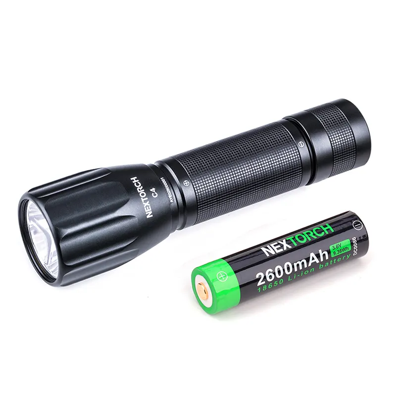 C4 flashlight direct charge USB 18650 Li-ion battery 700lm high lumen compact size IPX7 water proof aluminum torch