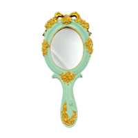 Miroir ovale portable Art Déco coloré en résine plastique, léger et incassable, prix de gros, pour maquillage et salon de beauté