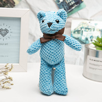 Ours en peluche de 16cm avec motif de grille d'ananas porte-clés à lumière douce pour sac à main breloque souvenir ou accessoire cadeau