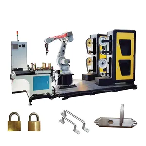 Safety Guards Effectively Clean Polish Metal Workpiece Robotic Deburring And Polishing Machine For Door Handles Brass Lock