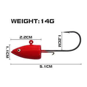 Gancho <span class=keywords><strong>de</strong></span> cabeza <span class=keywords><strong>de</strong></span> plomo tipo pez al por mayor 14g color Road subsoft Fish glow-in-the-Dark Fish Hook <span class=keywords><strong>Barb</strong></span> - Product Image 3