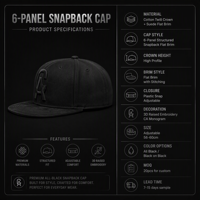 Topi Snapback Formal Hitam Semua Warna Bahan Katun Twill Crown Suede Flat Brim Bordir Monogram 3D CA Custom Streetwear Biasa