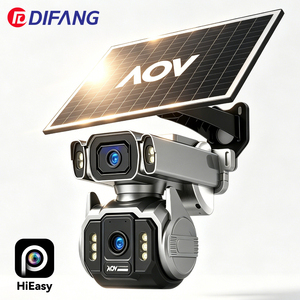 Caméra solaire PTZ à double objectif 10MP, 2 écrans, zoom 12X, AOV, enregistrement 24/7, détection de mouvement, cloud, IP66, étanche, sans fil, 4G - Product Image 1