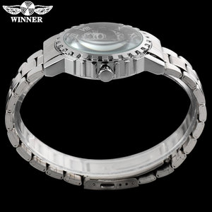 WINNER-<span class=keywords><strong>relojes</strong></span> mecánicos deportivos para <span class=keywords><strong>hombre</strong></span>, pulsera de acero masculina con esqueleto - Product Image 3