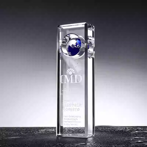 รางวัลความเป็นเลิศ ลูกแก้วคริสตัลทรงโลก ขัดเงาและสลักชื่อ สำหรับธุรกิจ - Product Image 3