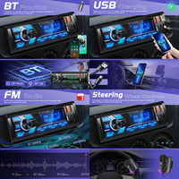 Lecteur MP3 pour voiture Podofo 1DIN, autoradio BT FM SWC Aux-in, récepteur SD/TF USB/Type-C, bouton MP3, éclairage, radio stéréo pour voiture