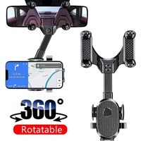 Support de téléphone pour rétroviseur de voiture, support de montage dans la voiture pour téléphone portable, support de téléphone mobile rotatif réglable pour voiture