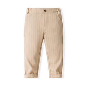 Catpapa Vente en gros Ensemble 4 pièces pour garçons : Chemise marine, <span class=keywords><strong>gilet</strong></span> rayé kaki, pantalon et nœud papillon – Tenue de cérémonie pour enfant - Product Image 5