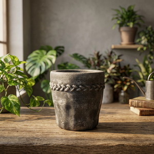 Modern Chau Viet Pottery CV-AC-07 Cement UV Resistant <b>Artificial</b> <b>Flower</b> Pots Planters for All-Season Indoor/Outdoor Home Garden - Product Image 3