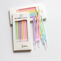 Bougies d'anniversaire artisanales en cire de paraffine, personnalisées, en forme de crayon, arc-en-ciel, pour la décoration de gâteaux et de fêtes