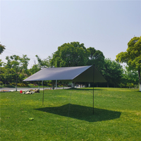 MCETO Extérieur Léger 190T Argent Revêtement Camping Tarp 3X3M Hamac Pluie Mouche Étanche Abri Flysheet Pare-Soleil