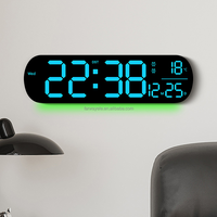 Reloj de Pared Digital YIDA TIME con Pantalla Grande, 11 Colores RGB Cambiantes, Control Remoto, Relojes LED con Luces Nocturnas, Cambio Automático de Horario de Verano