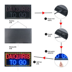 Led Open DAIQUIRIS TO <span class=keywords><strong>GO</strong></span> Sign Señales intermitentes interiores para BEER WINE <span class=keywords><strong>BAR</strong></span> 17*31 pulgadas Pantalla <span class=keywords><strong>de</strong></span> alto brillo - Product Image 2