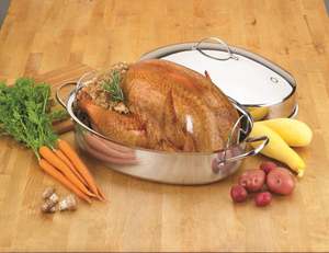 Sartén ovalada de acero inoxidable para asar, 18 pulgadas, cubierta de cúpula alta, con tapa y estante de alambre, pulido de espejo para cocina turca - Product Image 4