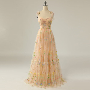 Women's Evening Gown Floral Print A-Line Empire Waist Sweetheart Neckline Long Dress For Wedding Events - Product Image 2