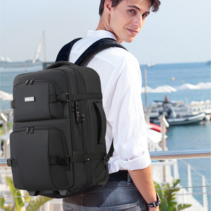 Oxford Cloth Trolley Case <b>Large</b> Capacity <b>Black</b> Business Travel <b>Backpack</b> With Wheels And Zipper Closure Spring 2026 - Product Image 2