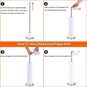 In Stock <strong>Free</strong> <strong>Standing</strong> Bathroom <strong>Toilet</strong> Tissue Paper <strong>Roll</strong> <strong>Holder</strong> Stand Stainless Steel <strong>Toilet</strong> Paper <strong>Holder</strong> <strong>Standing</strong> - Product Image 6