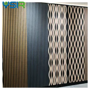 Panel de Sonido interior de alta densidad espuma acústica panel de pared de listón de madera acústica 3D insonorizado