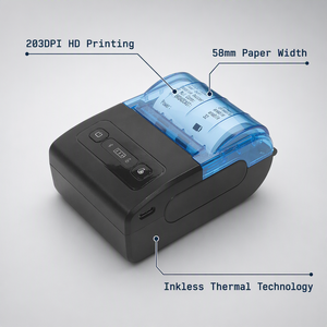 เครื่องพิมพ์พกพาขนาดเล็ก ราคาโรงงานขายส่ง รุ่นใหม่ ของแท้ ใช้เทคโนโลยี BT Thermal ความละเอียด 203DPI ไม่ต้องใช้หมึก พิมพ์สติกเกอร์ได้ แบตเตอรี่ 1500mAh เหมาะสำหรับร้านค้าปลีกและสำนักงาน - Product Image 3